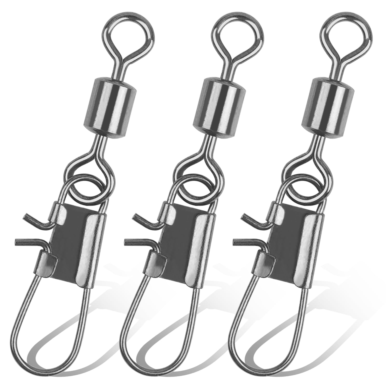 100pcs/lot Ball Bearing Rolling Swivel with Interlock Snap Fishing Tackle Connector (2#)