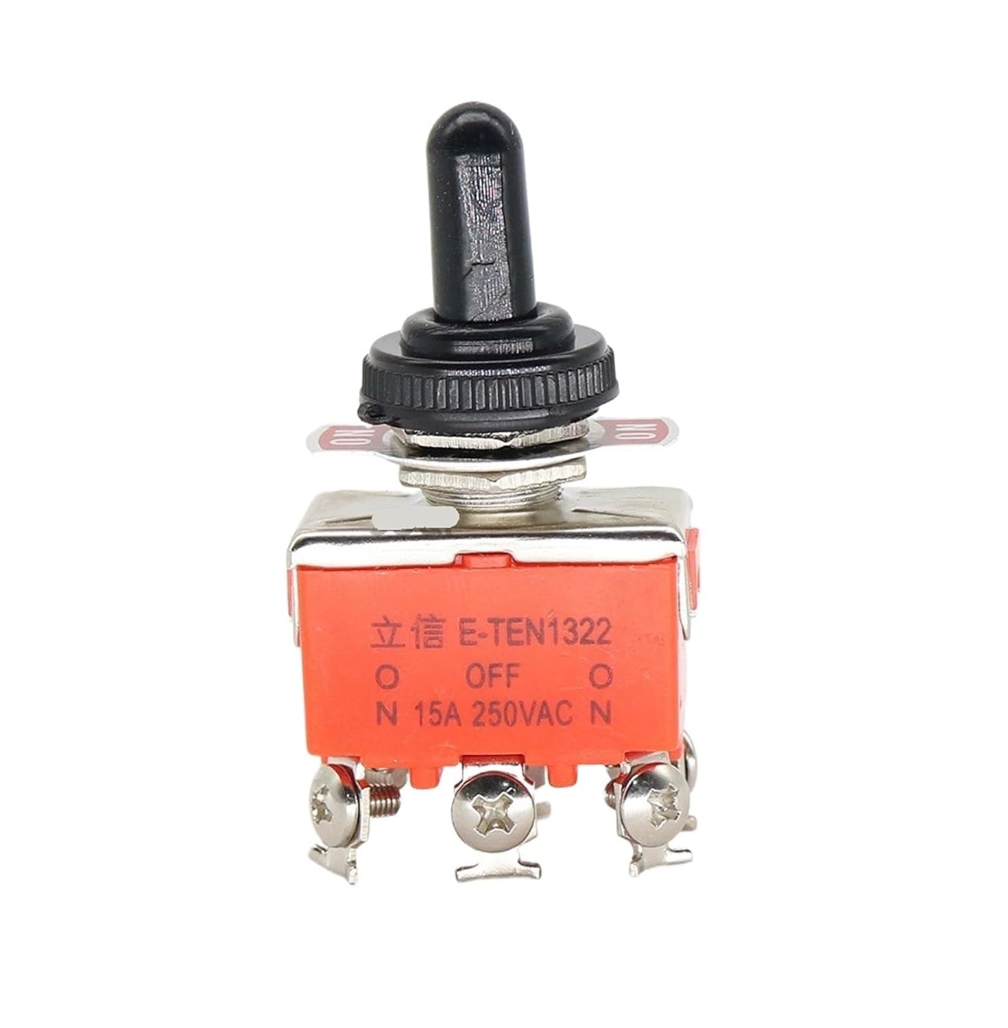 E-TEN1322 15A/250V 6ピン 防水スイッチキャップ オンオフオン ミニチュアトグルスイッチ オレンジ(E-TEN13