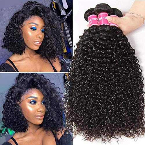 DreamPack Water Wave 3 Bundles with Lace Closure Brazilian Human Hair Unprocessed 10A Natural Wave Curly Cuticle Aligned Hair Double Drawn with Lace Closure 4×4 Three Part (10 10 10inch, 3bundles)