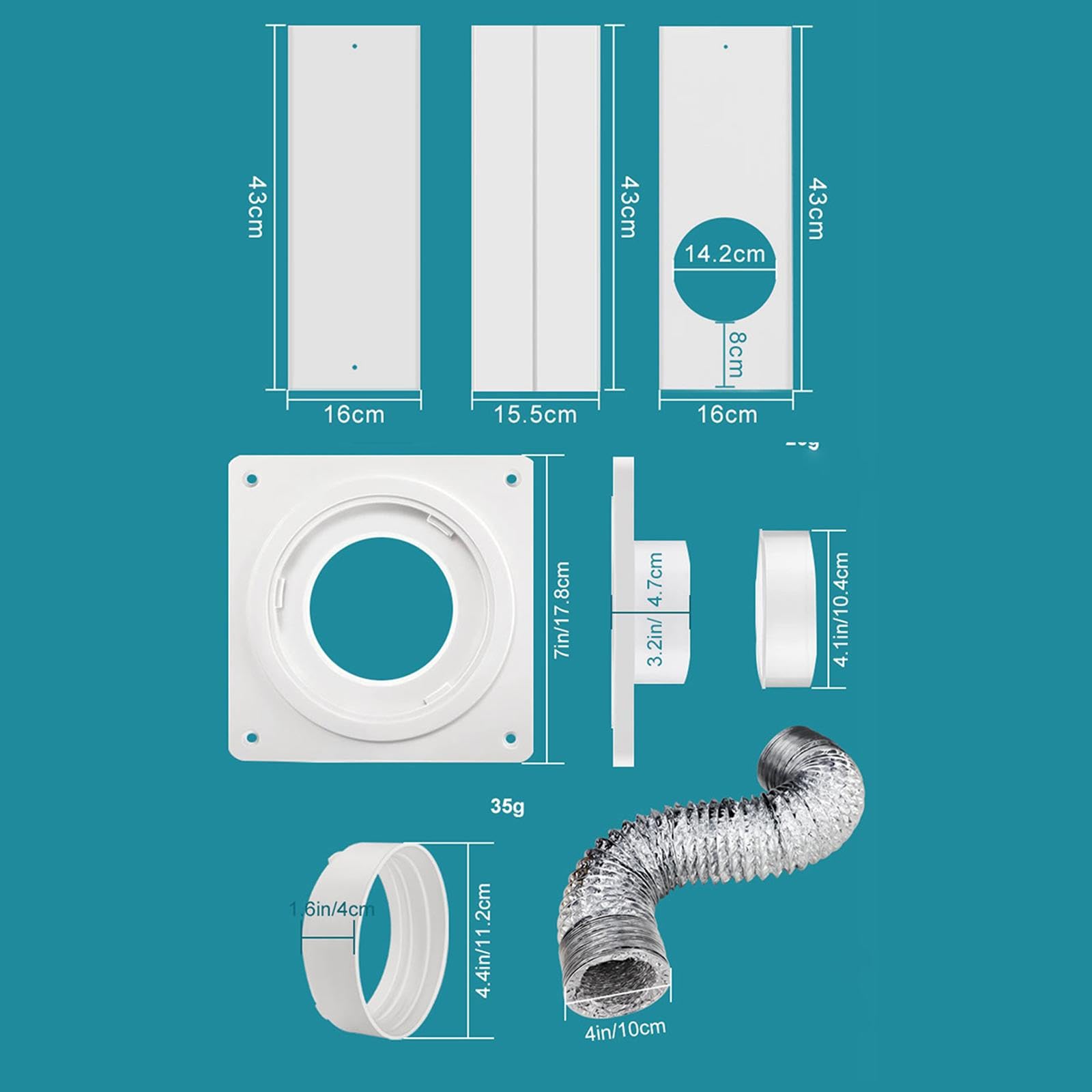 Kits de Placas de Sellado para Unidades de Aire Acondicionado Portátiles, Ventanas Correderas Y Ventanas Batientes, 4 Pulgadas 10 Uds.