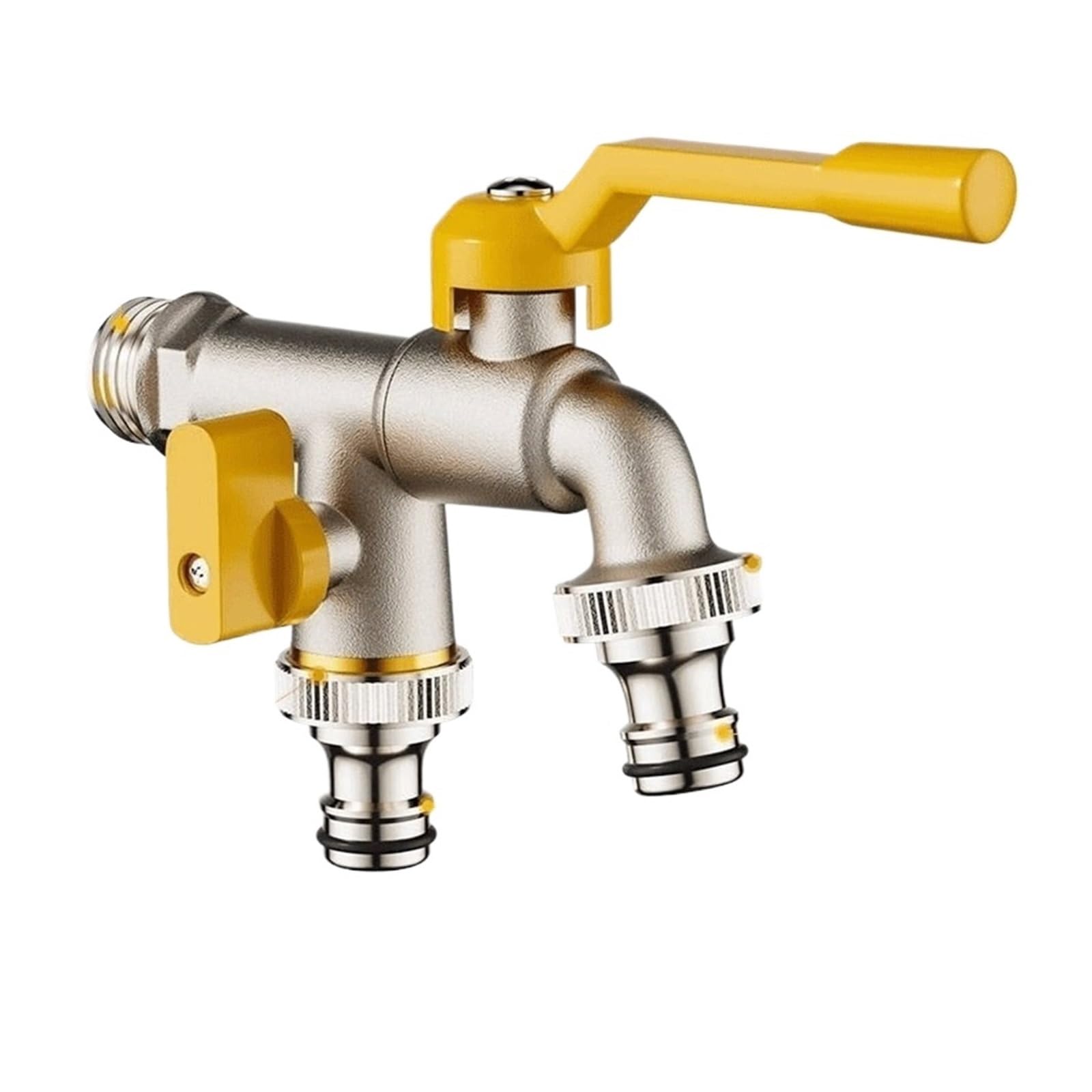 2pcs Portable Copper Water Tap Frost-Proof Double/One Outlet Splitter Garden Irrigation for Garden
