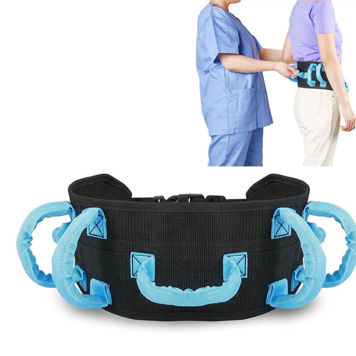 GEDRACKPMYN Transfer Care Belt, Transfer and Walking Gait Belt with 7 Handles, Aide Transfer Sling for Patient Care, Suitable For Paralyzed Patients, People With Limited Mobility And Elderly