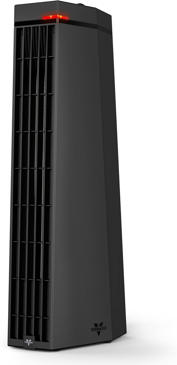 Rise 20H (2025) Whole Room Tower Heater for Home, 3 Heat Settings, Advanced Safety, Targeted Heating, 20 Inches Tall, Manual Control Dial, Heater for Bedroom, Office, and Home Use, Black