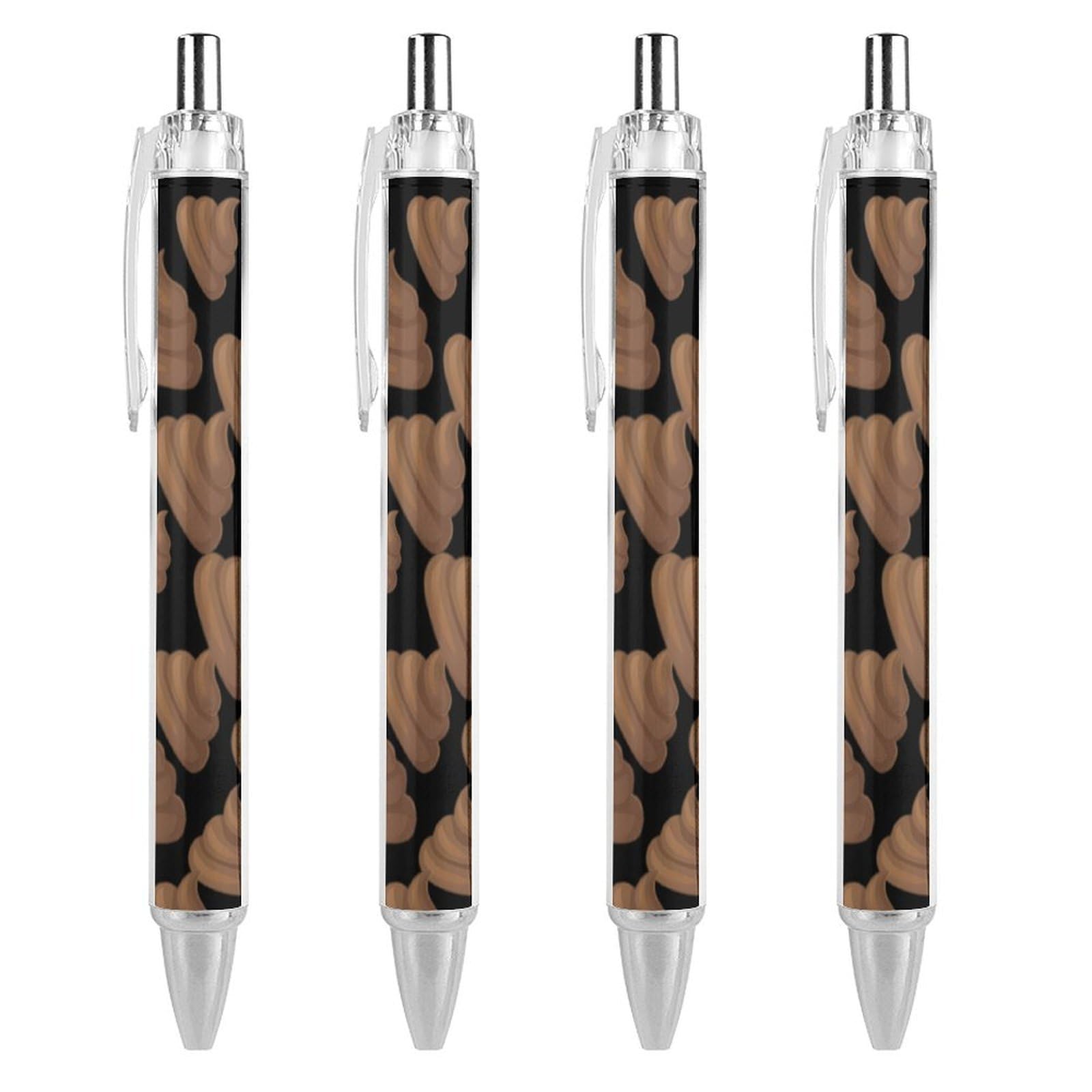 Poop Shit Retractable Ballpoint Pens 0.5mm Fine Rollerball Pen Smooth Writing Gel Ink for Office 4 PCS