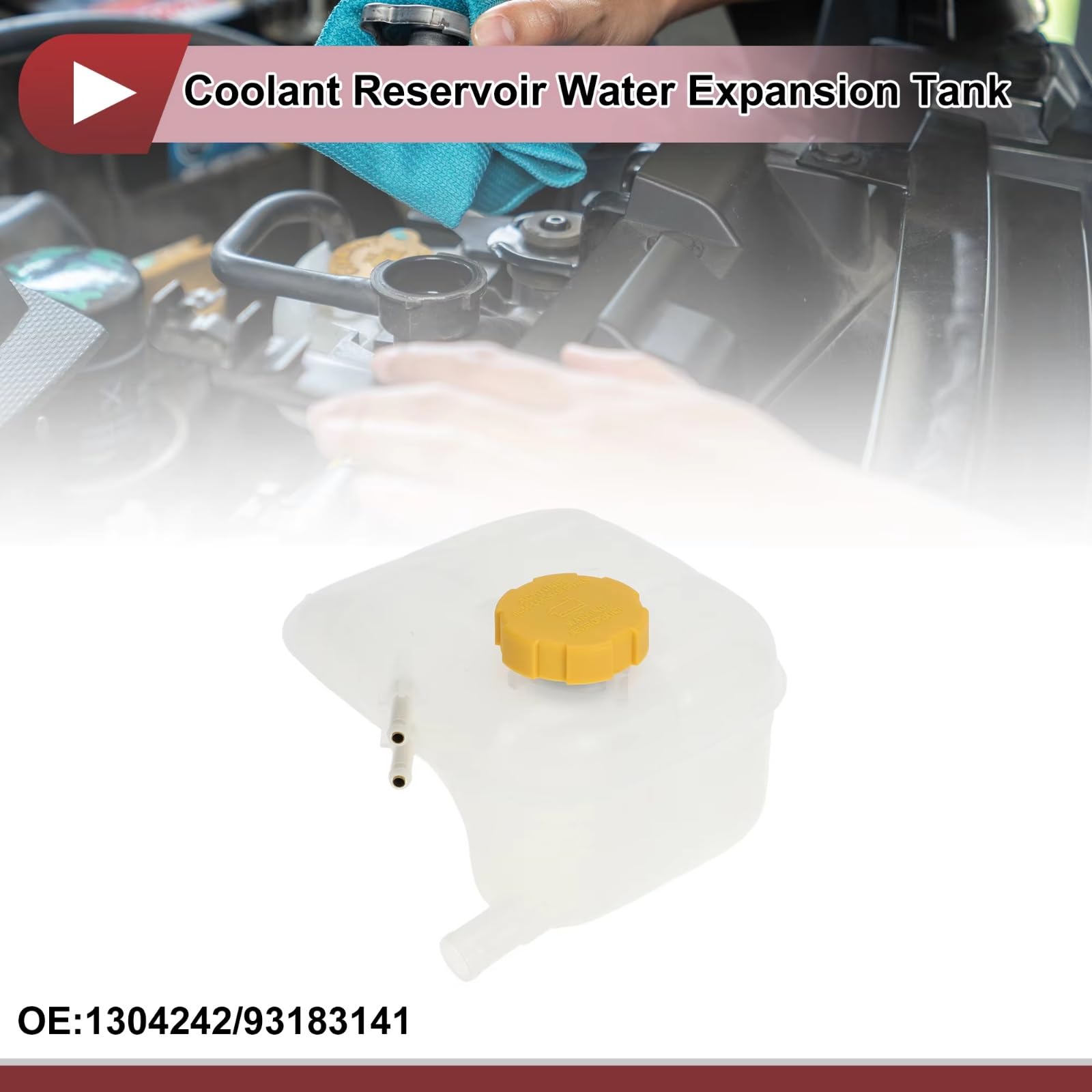 Refrigerante Vaschetta Compatibile Con Opel Per Zafira 2005-2015, Serbatoio Di Espansione Liquido Di Raffreddamento Motore, Serbatoio Espansione Con Tappo N. 1304242