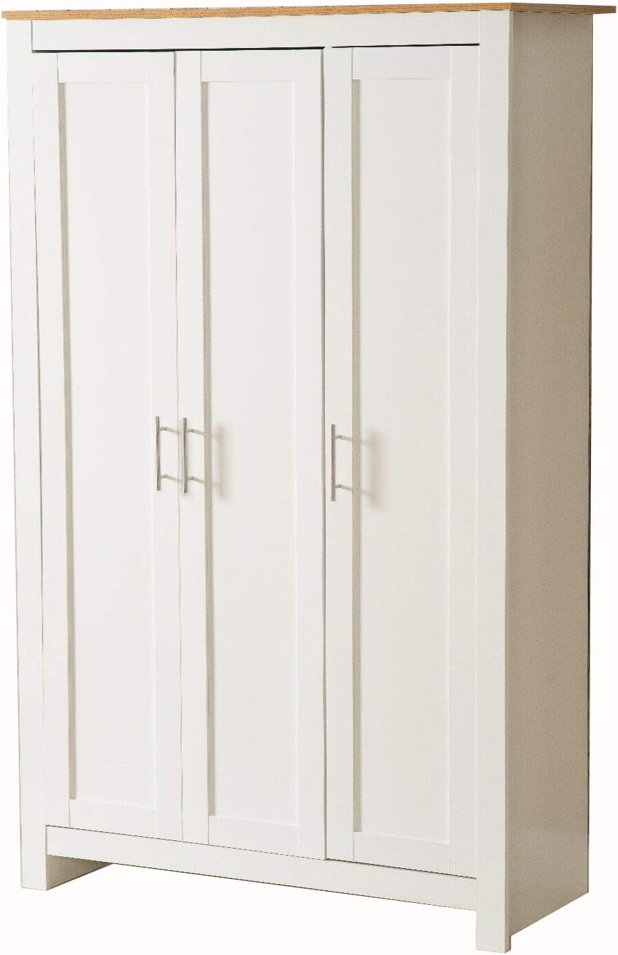 Country Style Bedroom Furniture 3 Door Wardrobe White