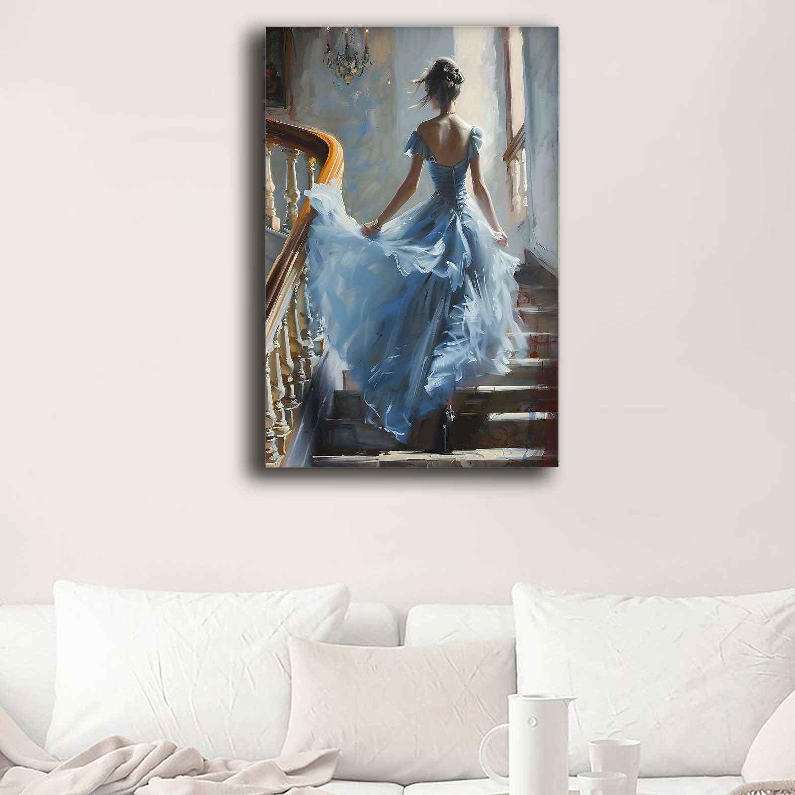 princess polly baby blue dress Amazon.com: Chen Lin Poster Wall Art Picture Printing Woman On The Stairs  Portrait Blue Vintage Wall Art Victorian Antique Oil Painting Living Room  Bedroom Home Decoration 16x24inch: Posters & Prints