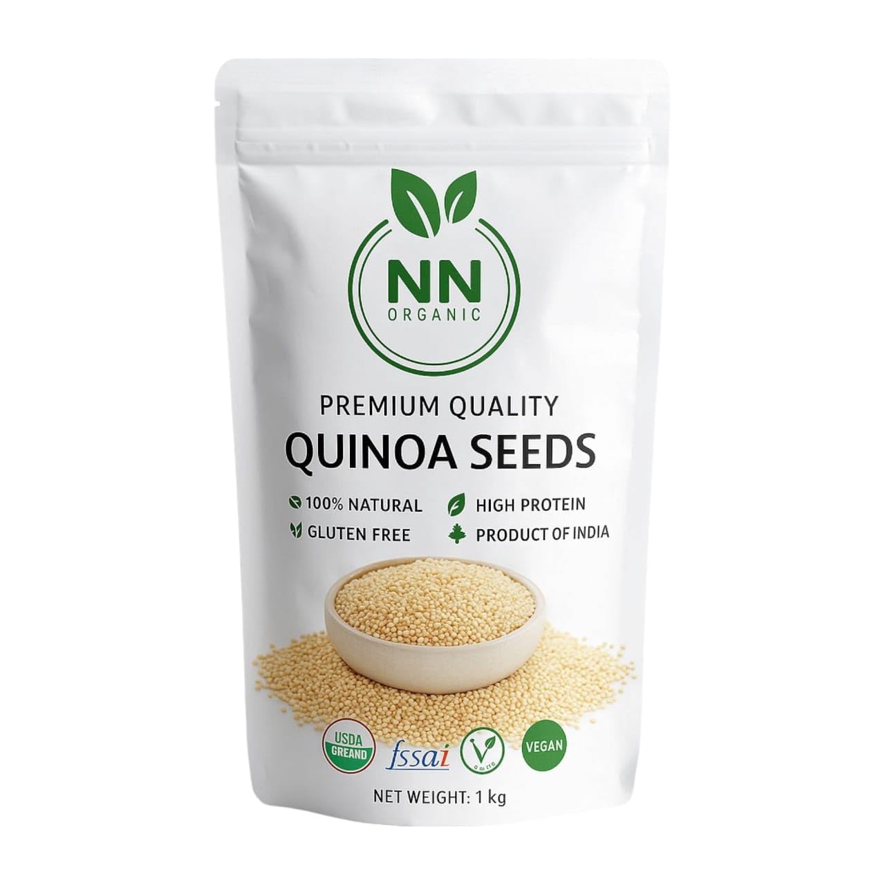 Quinoa Seeds 5kg (1Kg x 5 Pack) | High Protein Gluten-Free Superfood | Ideal for Weight Loss & Healthy Diet | Vegan & Fiber-Rich Grain Substitute