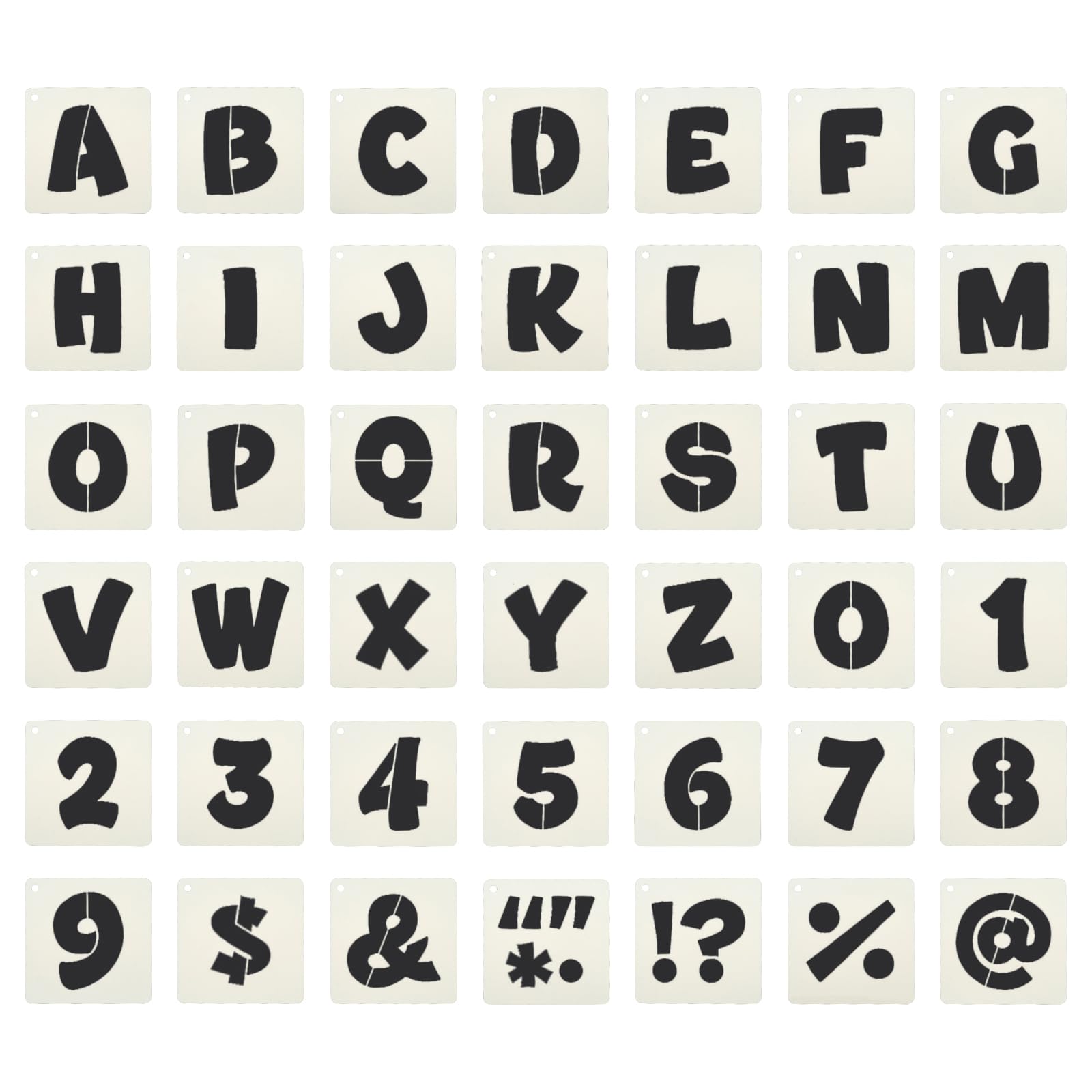 PATIKIL 5.1cm/ 2" Letter Number Stencils, 42Pcs Square Reusable Letter and Number Stencil Templates for Painting on Wall Wood Fabric Signage, Uppercase Letter Style