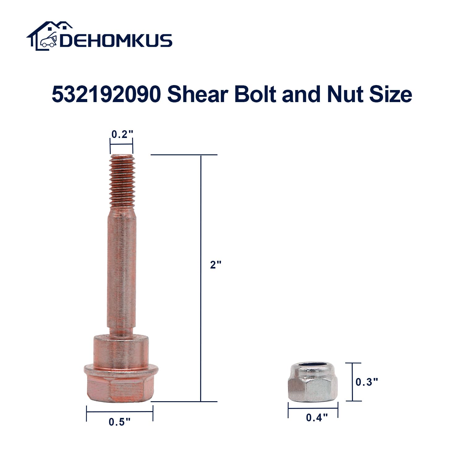Amazon.com: DEHOMKUS 12PK 192090 198636 Auger Shear Pins and Nut