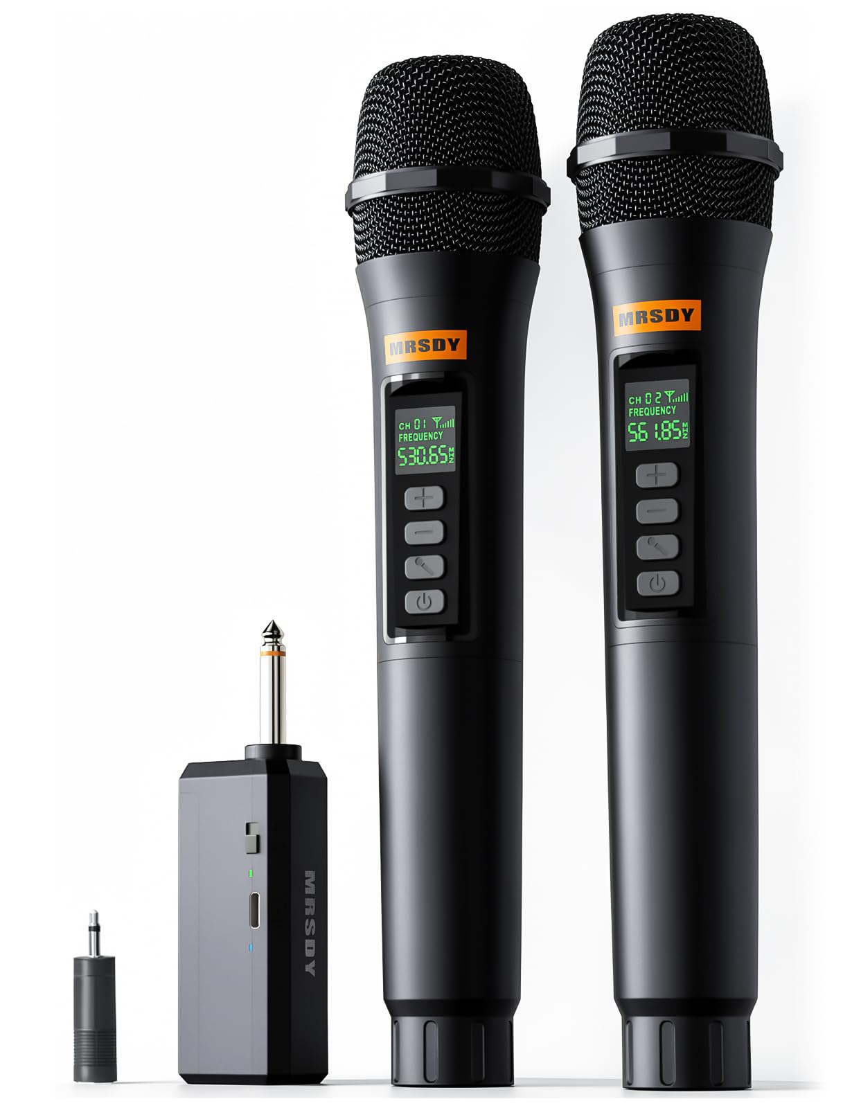 Rechargeable Wireless Microphones with Volume Control, Mute