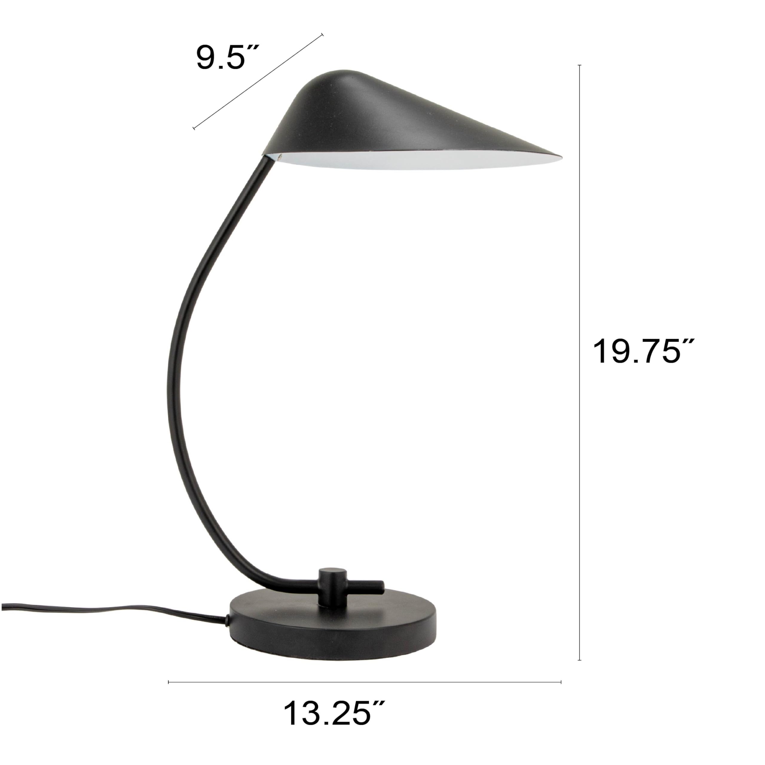 Creative Co-Op Metal Table Lamp with Inline Switch, Black Finish