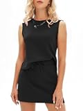 Womens Summer 2 Piece Short Skirt Sets Sleeveless Top and Tennis Skorts Dressy Cotton Matching Sweatsuits Outfits 2025