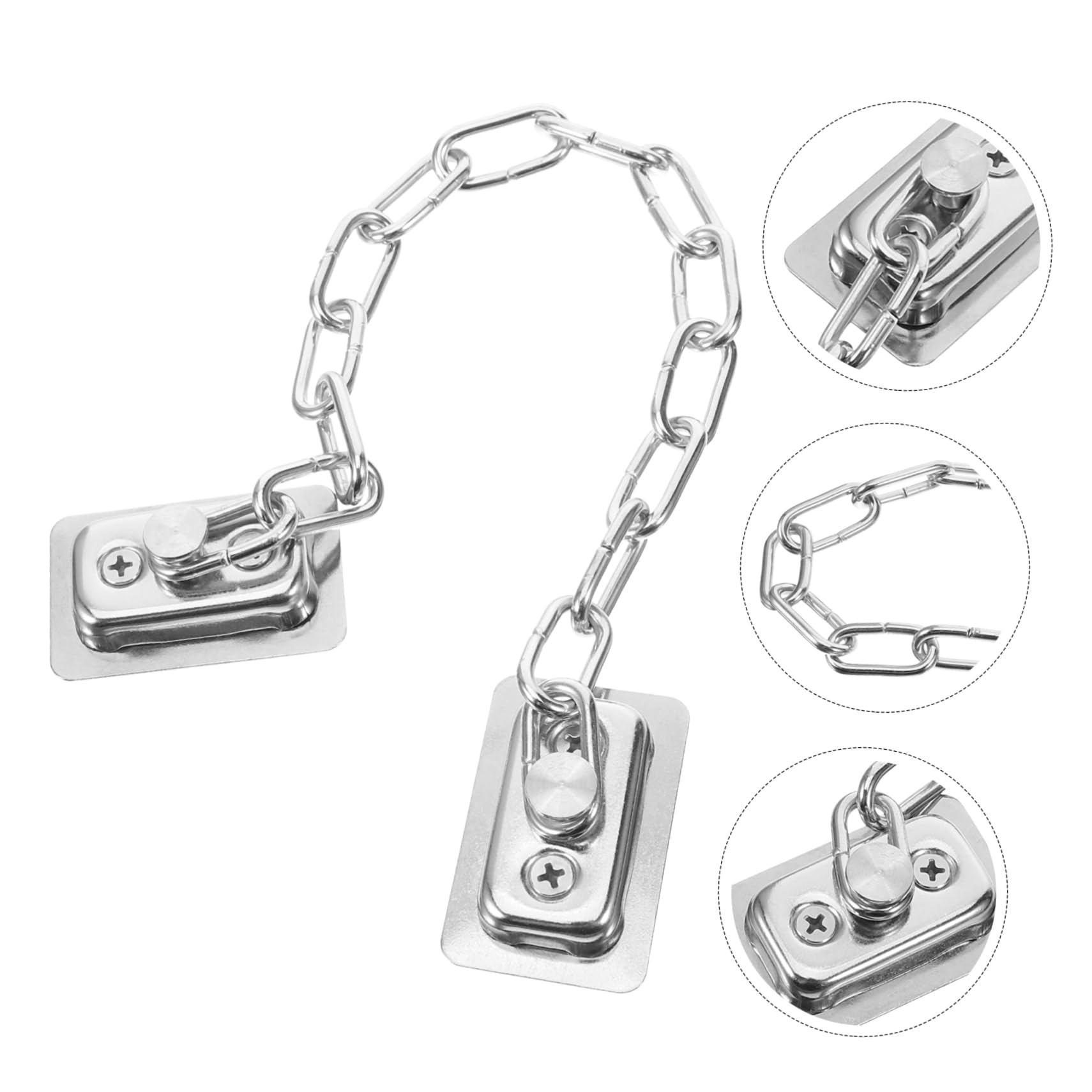 Lurrose 5 Pezzi serratura della finestra catena acciaio inox serratura a catena di sicurezza della porta serrature a catena inossidabili serrature a catena per porte Acciaio inossidabile