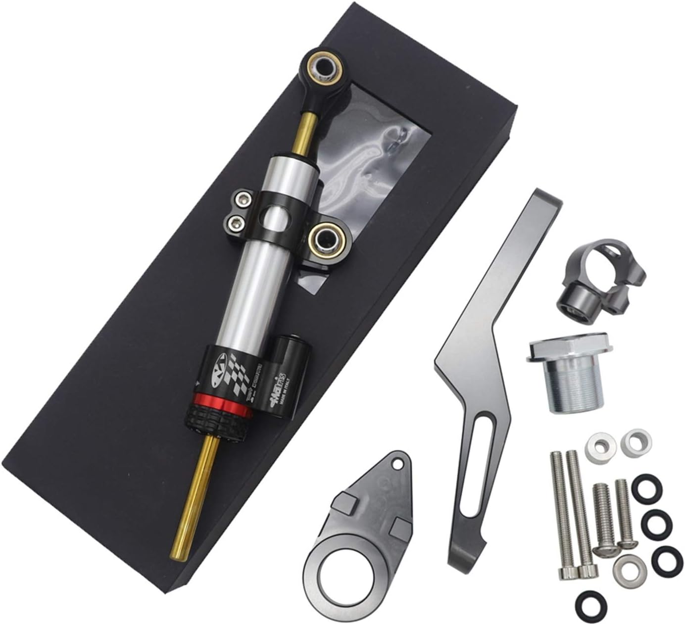 Motorcycle Steering Damper Stabilizer &Bracket For KAWASAKI ZX6R ZX-6R ZX636 Mounting Bracket Kit(D)