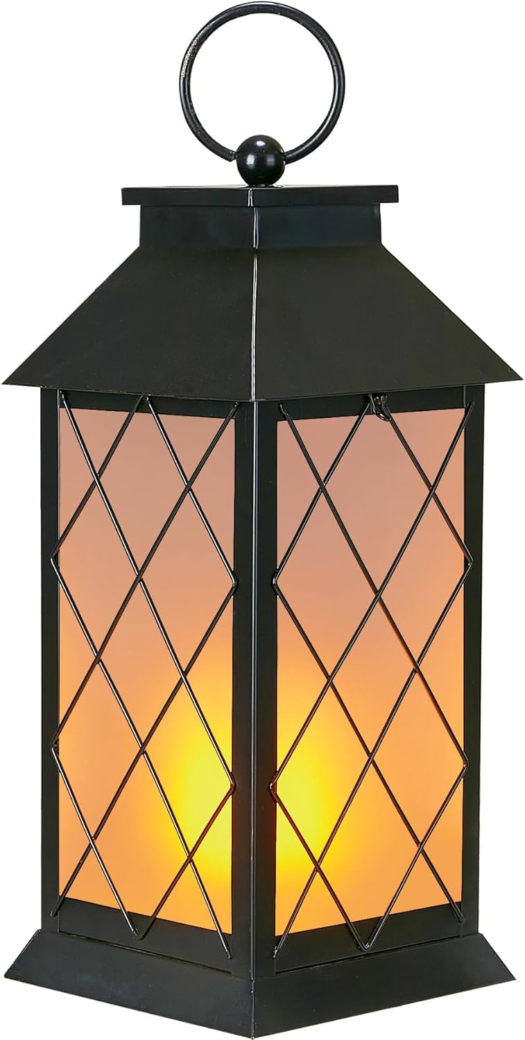 Photo 1 of anyperfect 18" Solar Lanterns Outdoor Waterproof Flickering Flame Black