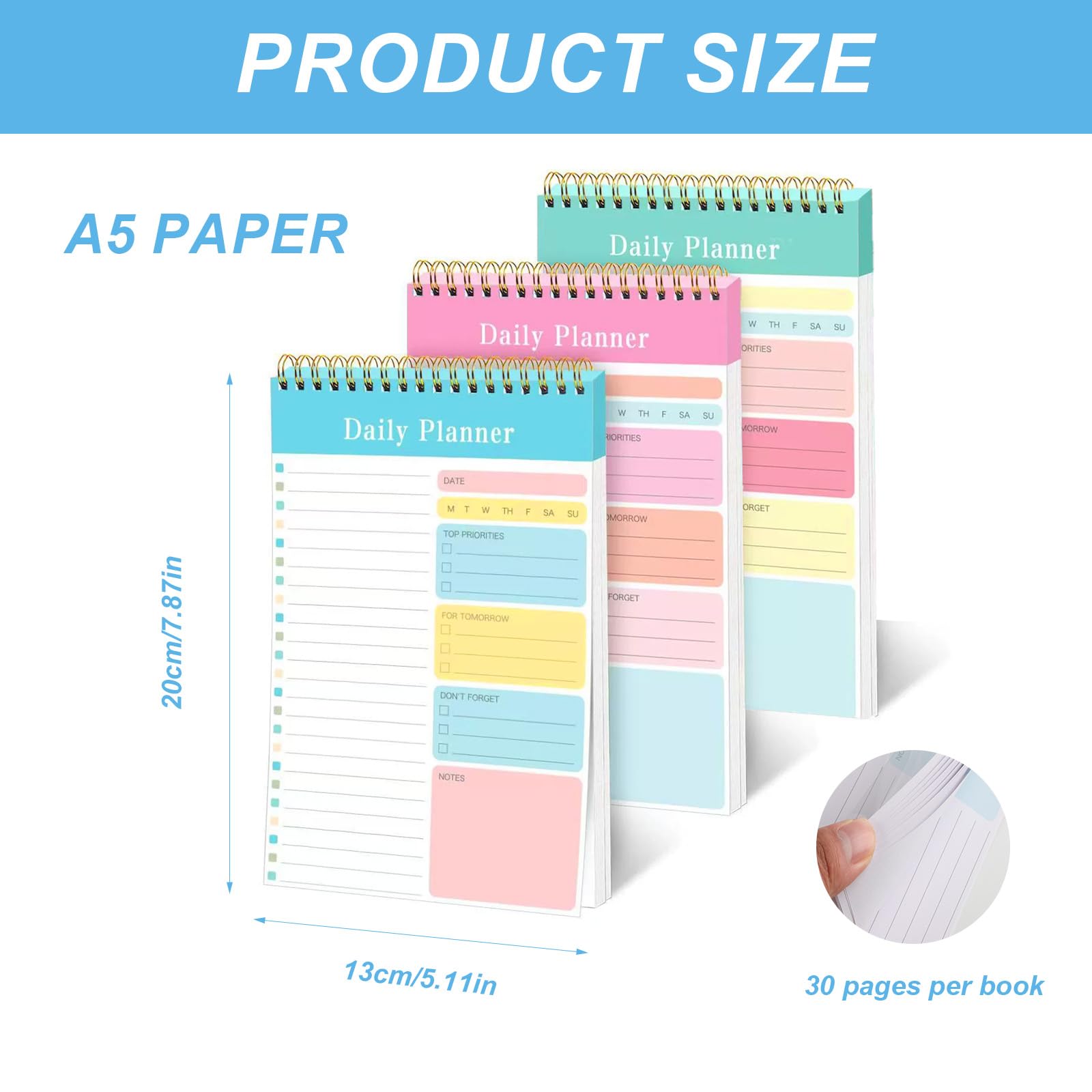 To Do List Notebook, 3 Pads To Do List Notepad, Daily Planner Notebook, Undated To Do List Organiser Notebook - Image 2