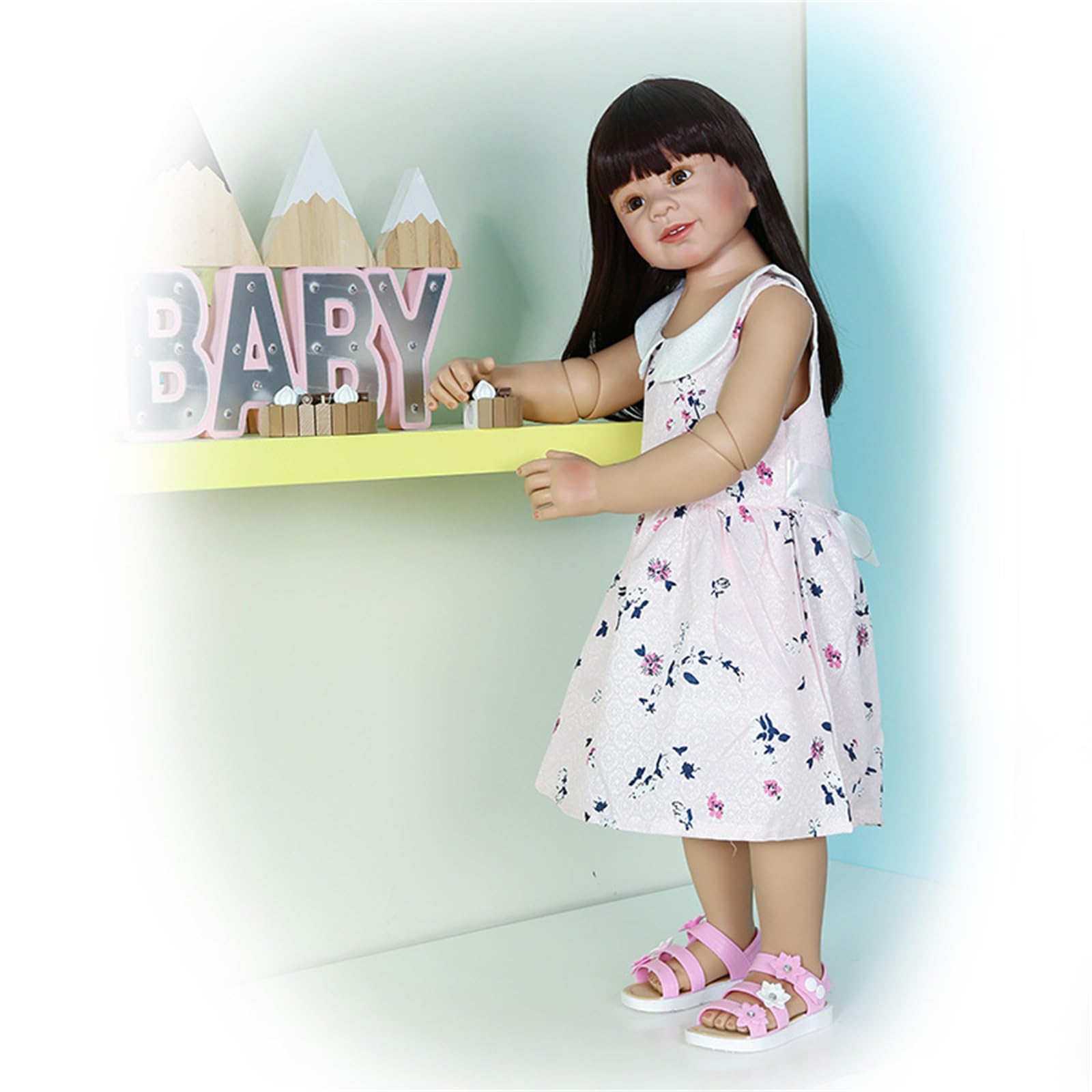 Reborn lalka niemowlęca, 87 cm, miękki silikon, winyl, realistyczna lalka dla noworodka, zabawka, prezent urodzinowy, model odzieży dziecięcej