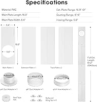 Vista 7 de VIVOSUN Window Vent Kit, Portable AC Window Seal Kit, Fit with 4”/6” Ducting & 5.9” Hose for Sliding Window, Adjustable AC Vent Kit for Duct Fans