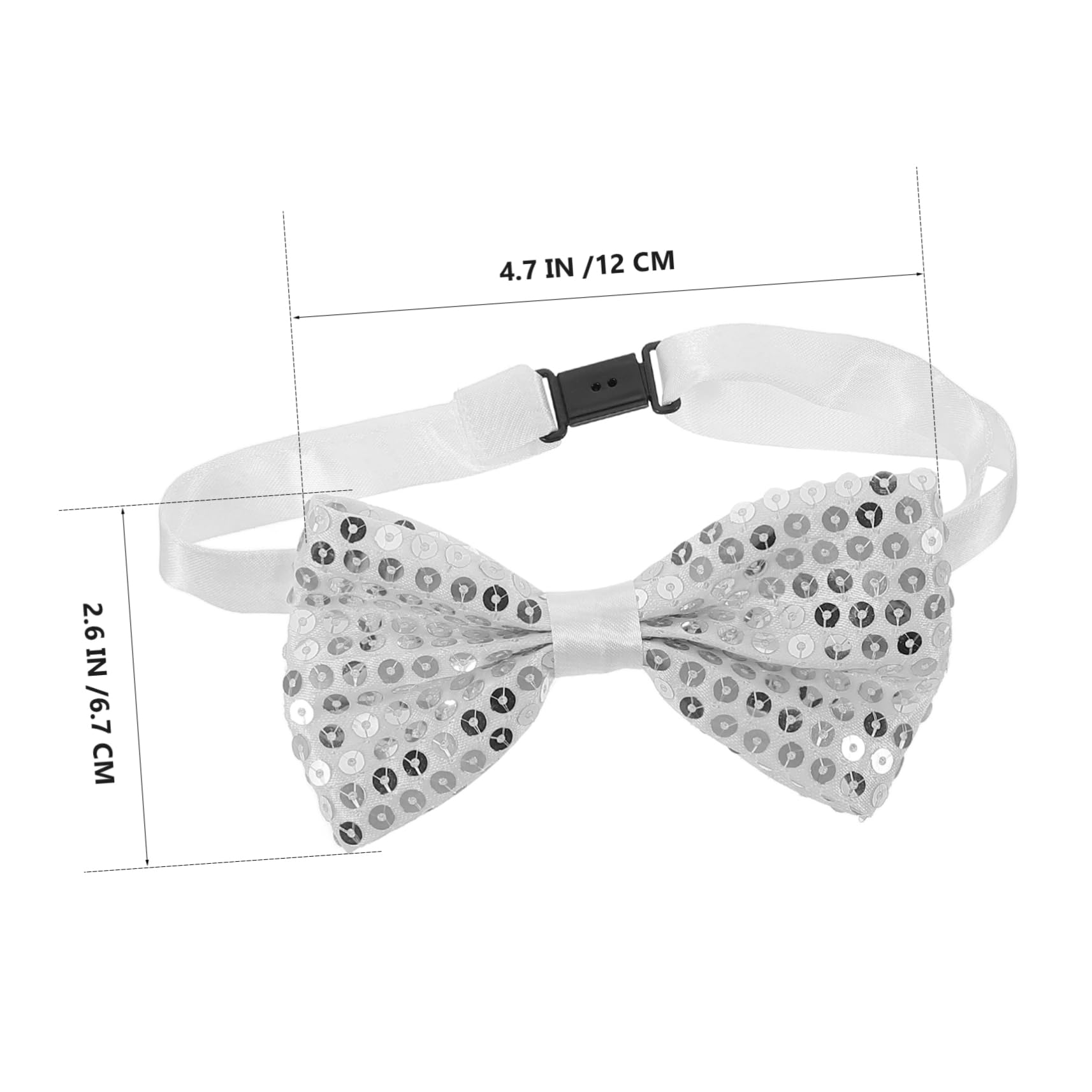 Homoyoyo 5pcs Adjustable Sequin Bow Ties for Shiny Pre Tied for Stage Performances Lightweight and Portable Design for School Events and Graduation Photos