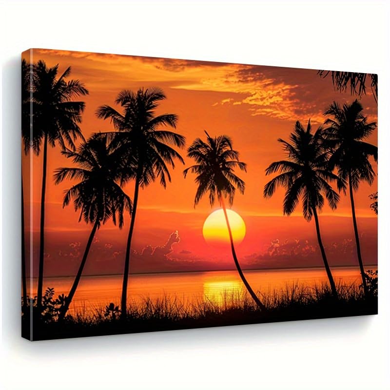 Vista al océano en tu salón con esta lámina decorativa de atardecer para la cocina