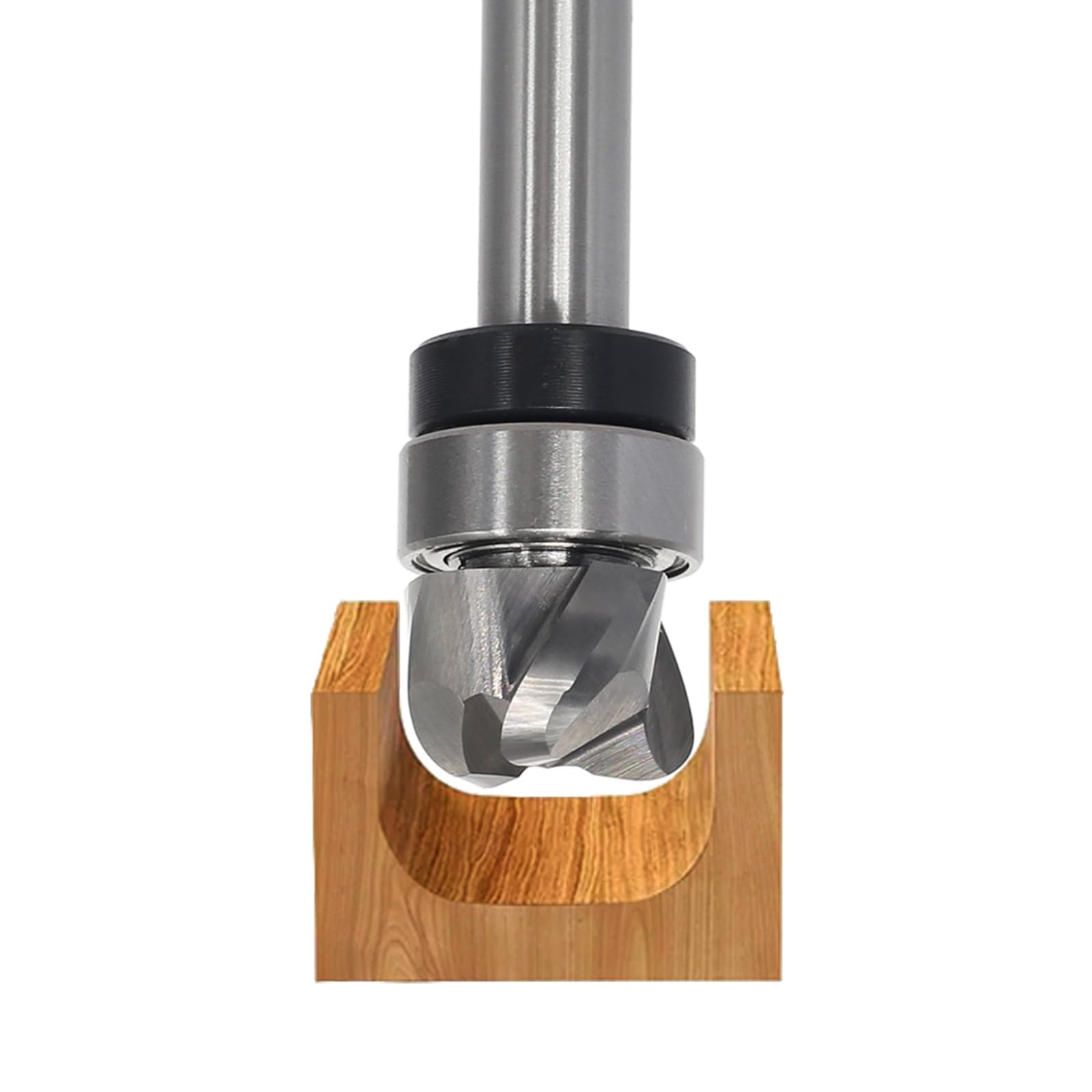 Fraise à gorge creuse 8 mm avec tige et plateau - Diamètre de coupe : 16 mm - Rayon (R) 4 mm - Fraise ronde en métal dur - Pour le travail du bois