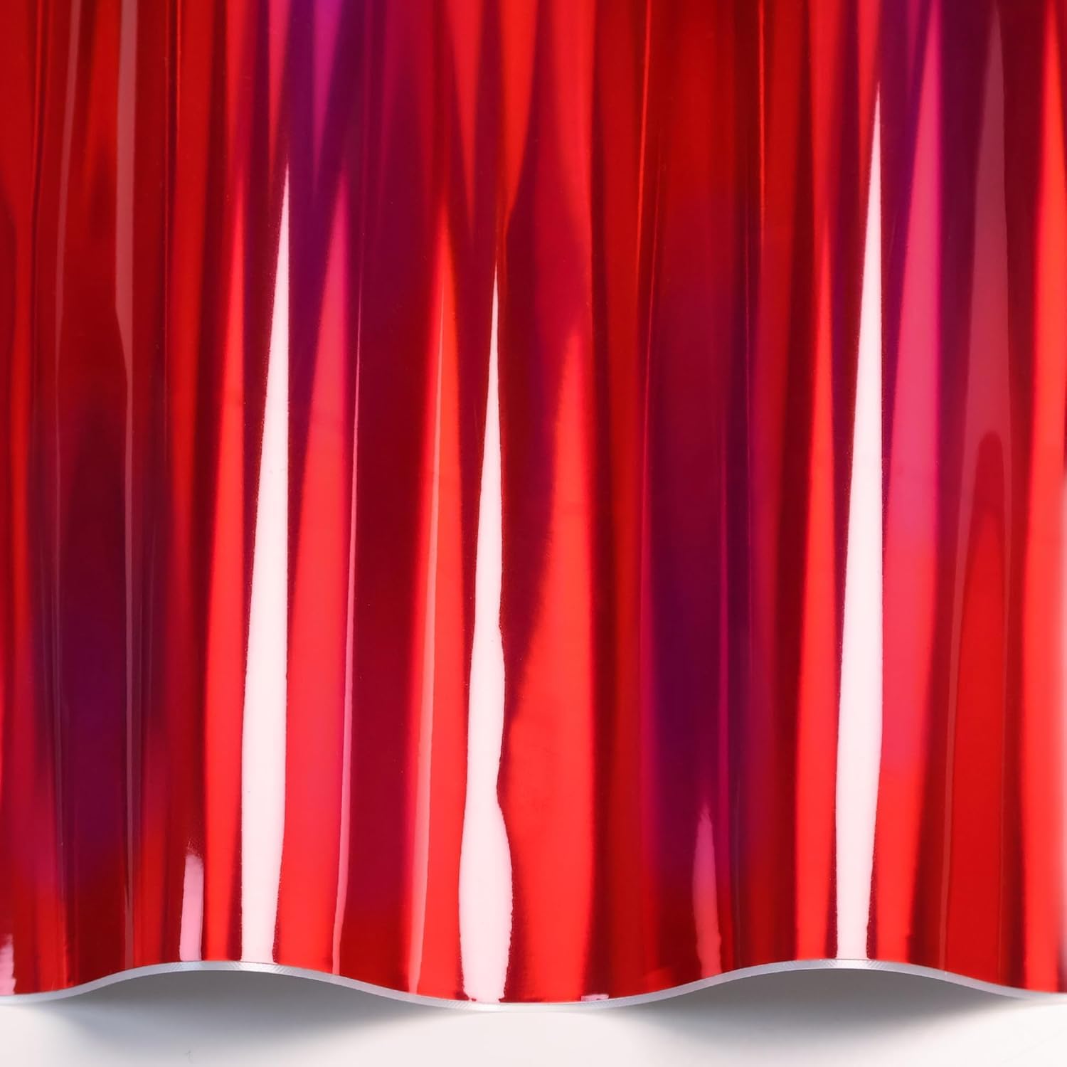 Foneso Holograficzna Laserowa Koloru Czerwonego, PET Chrom Metaliczny Folia do Samochodu, 150 x 30 cm, Samoprzylepna Folia z Winylu do Samochodów, Motocykli, Rowerów, DIY, Wewnętrzna i Zewnętrzn