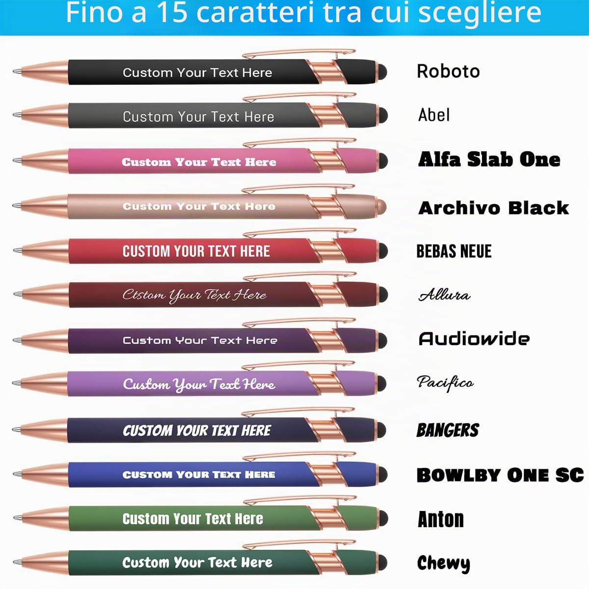 36 Pezzi di Penne a Sfera Personalizzate con Punta a Stilo per Gli Affari Penna Incisa Personalizzata in Massa per Donne Uomini con Testo del Nome Penna Personalizzata con Inchiostro Nero