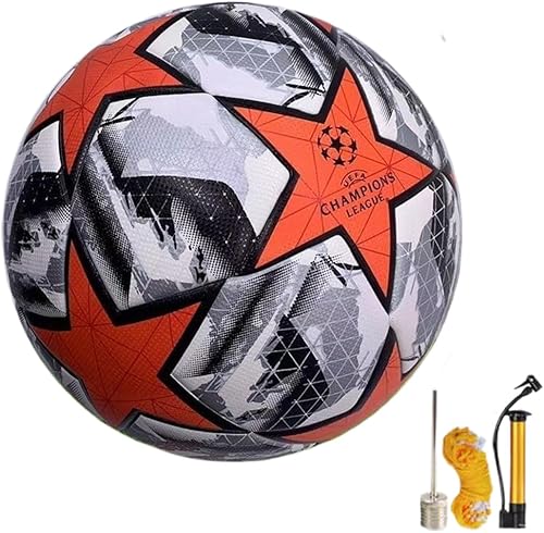 Balón de fútbol de la liga, tamaño 5 y tamaño 4, térmicamente unido con costuras sin costuras, piel sintética impermeable profesional, peso oficial