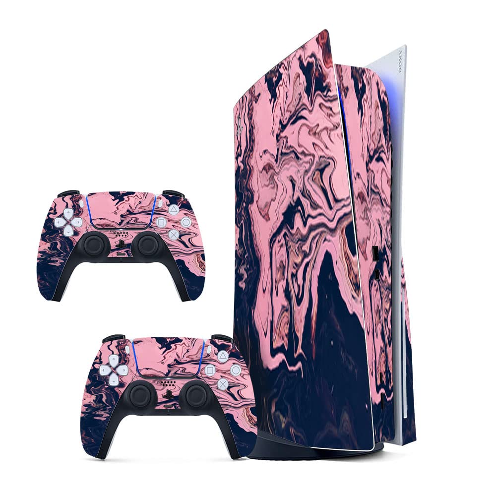 GADGETS WRAP Printed Vinyl Skin Sticker Decal for Sony PS5 PlayStation 5 Disc Edition Console & 2 Controller (Skin Only, Console & Controller not Included.) - Pink Dark Abstract (B0BW3V2TPQ) Amazon Price History, Amazon Price Tracker