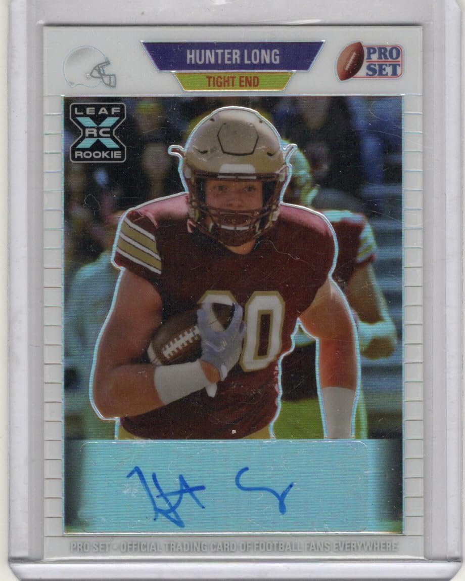 Hunter Long Autographed & Serial Numbered RARE #3/5 Ivory White Parallel Leaf X Rookie Card Collectible Football Card - 2021 Leaf Pro Set Football Card #PA-HL1 (Dolphins)