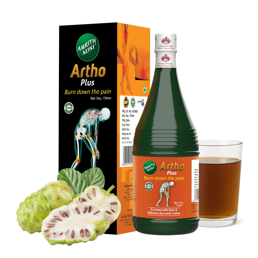 Amrith Noni Artho Plus Juice 750ml | Ayurvedic Joint Pain Relief | 13-Herb Anti-Inflammatory Formula | For Knee Pain, Arthritis, Back Pain & Stiffness | No Added Sugar