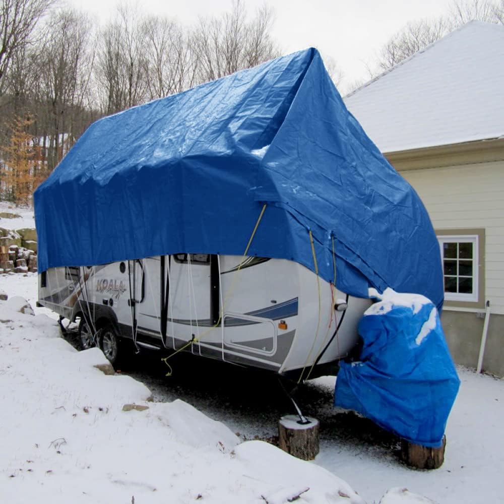 Super Heavy Duty Waterproof Poly Tarp, 16'x20', Blue