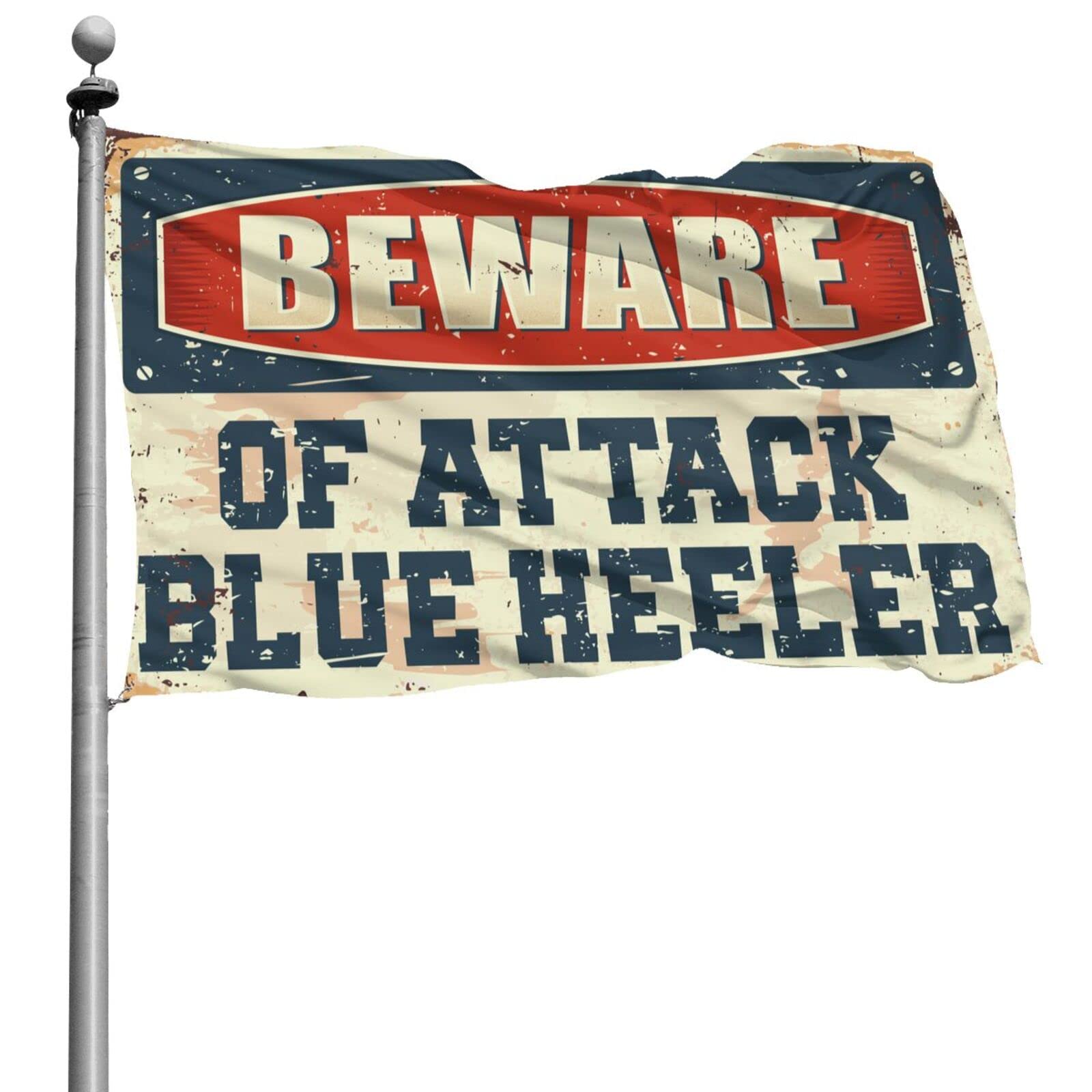 Drapeau bleu Beware of Attack pour dortoir afin de personnaliser son espace de vie