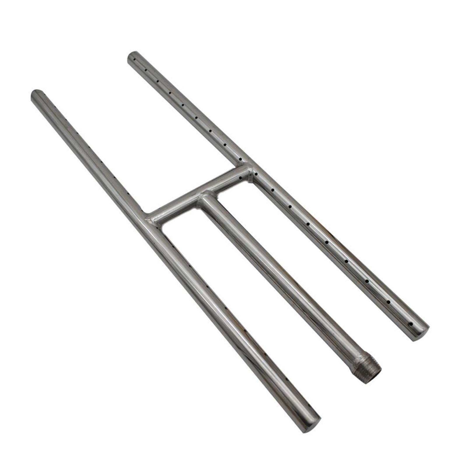 Stainless Steel 24" x 6" Fire Pit and Fireplace H Burner for Propane Outdoor Gas Fireplaces