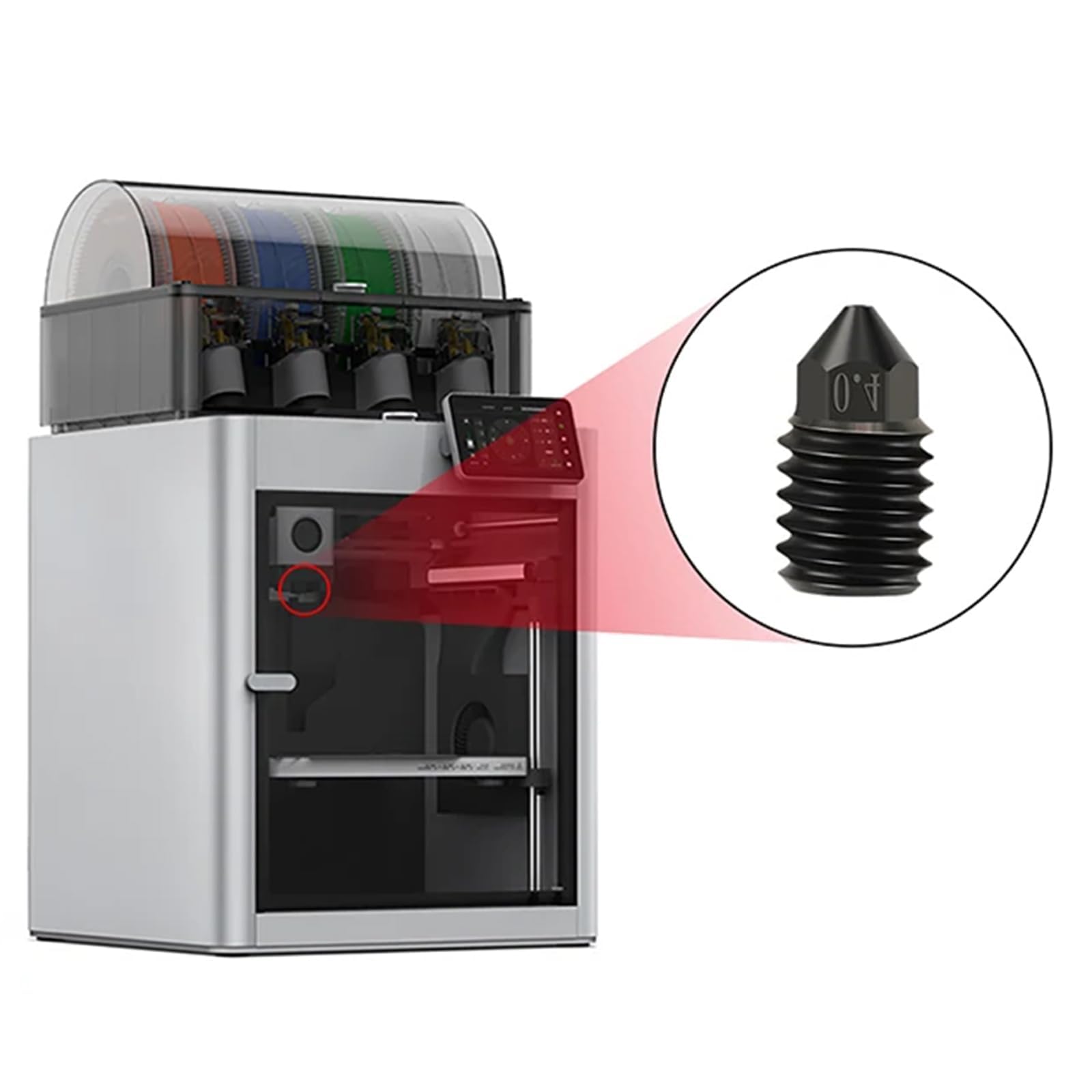 Dysze ze stali hartowanej, 0,4 mm, do Bambu Lab X1C, X1E, P1P, P1S, 3D Printers HighTemperature Upgrade Hotend Nozzle do filamentu BambuLab 1,75 (do 500°C)
