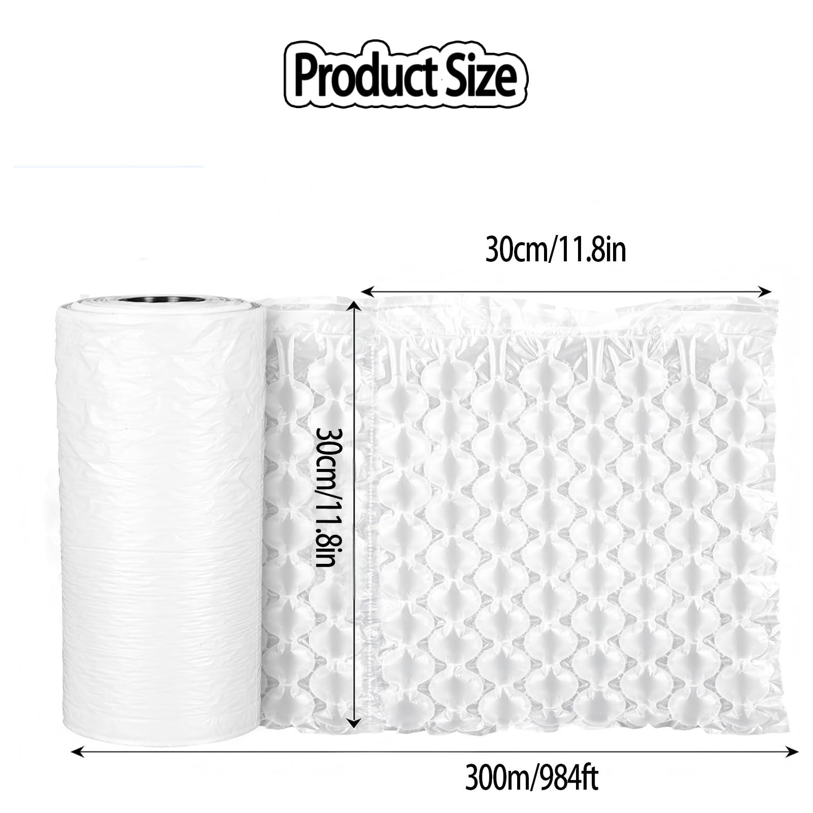 Rotolo di pluriball per imballaggio, involucro protettivo per piccole bolle d'aria, pellicola ammortizzante per traslochi e spedizioni, 40 cm x 300 m