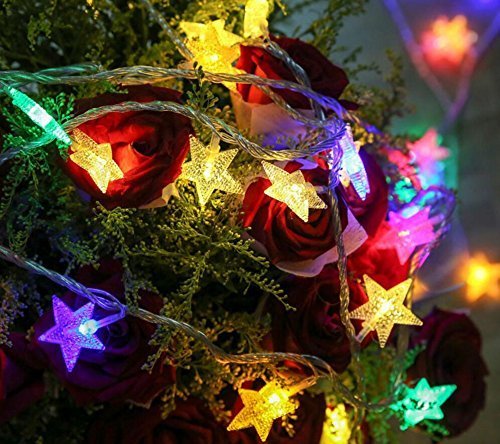 Mini Skater 13.7ft 40 LED Original Star Battery Operated String Lights, Christmas Lights for iIndoor, Gardens, Homes, Wedding, Christmas Party and Holiday Decor (Assorted Colored)