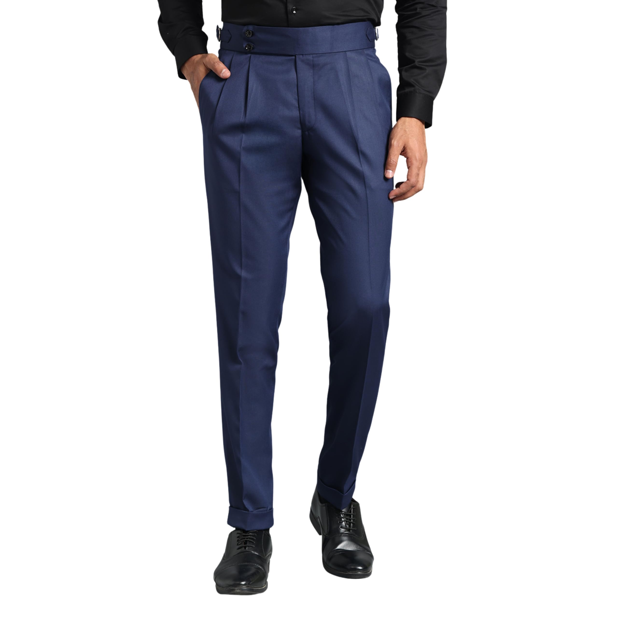 viva trendz Men's Formal Trousers Front Pleated Double Button Gurkha Lycra Pant Slim Fit | Stylish Formal Pant for Party and Casual Wear-picture-29