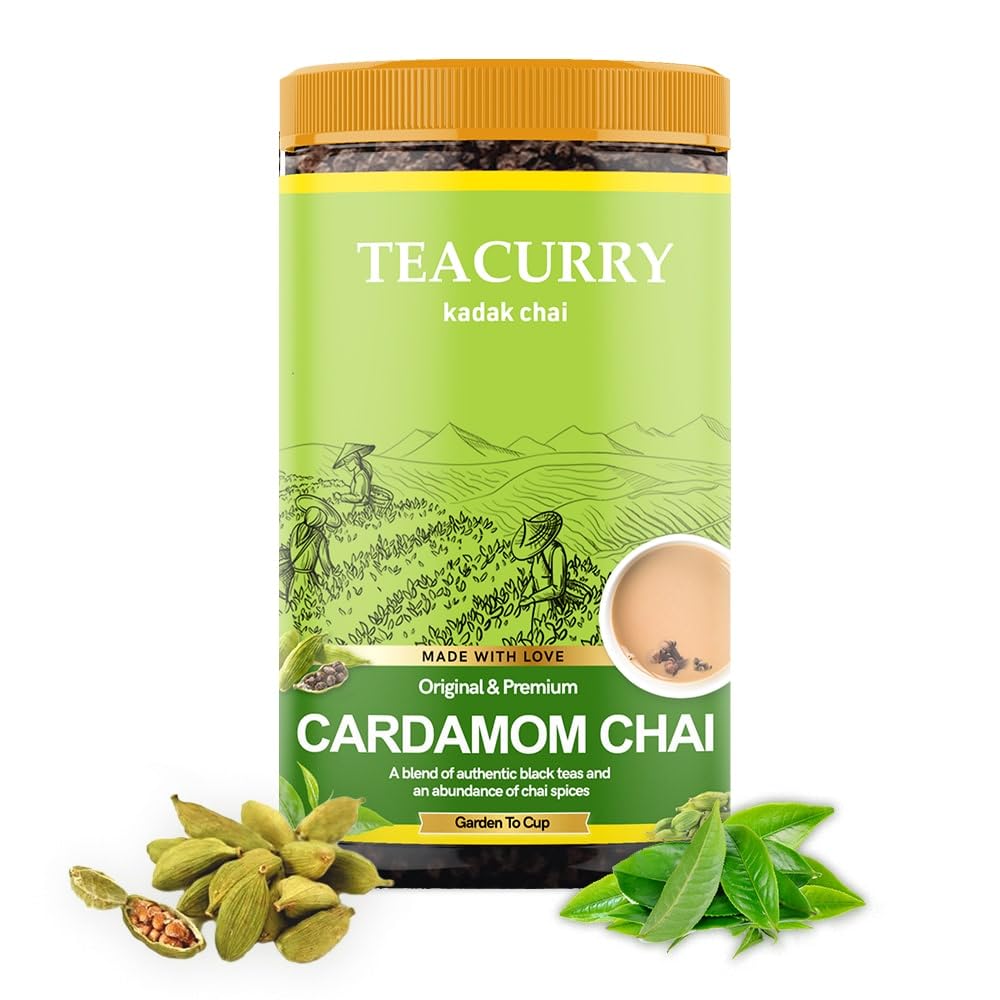 TEACURRY Cardamom Chai (100 Grams, 50 Cups)-Cardamom Chai For Digestion And Immunity-100% Natural Elachi Assam Tea With Real Cardamom|Refreshing & Tasteful Elachi Cardamom Chai (B0BJ8Y23FM) Amazon Price History, Amazon Price Tracker