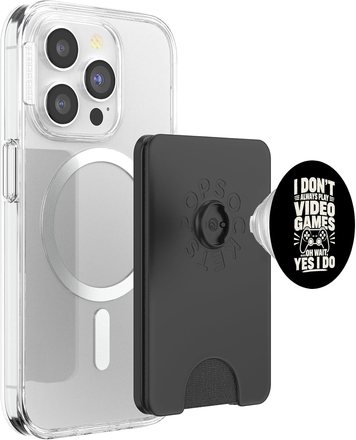 Gamer Video Games Controller Silhouette Gaming PopSockets PopWallet for MagSafe image 3