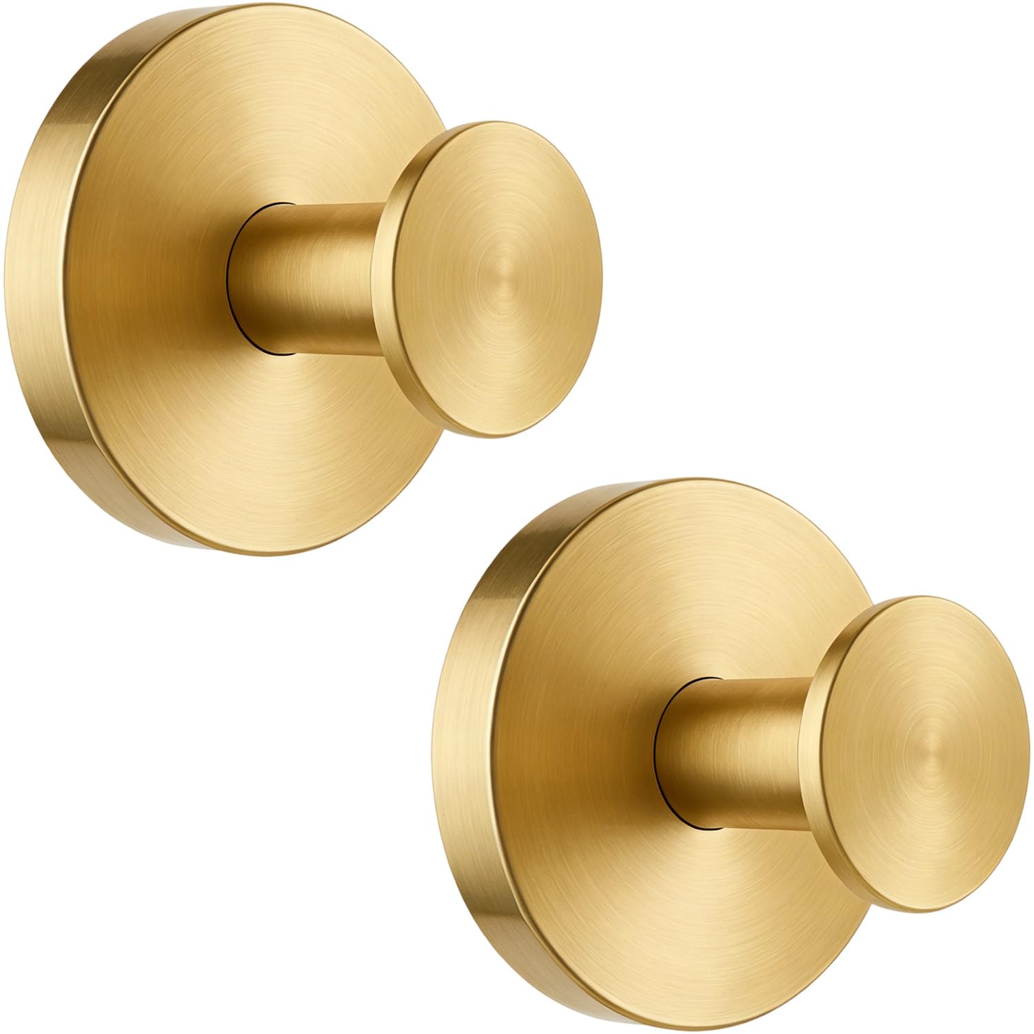 V-Kitpater Heavy Duty Suction Hooks 2 Pack Gold, 304 Stainless Steel No Drill Hooks for Bathroom Kitchen Tile Glass, Wreath Hanger Front Door UPVC, 10lb Waterproof Reusable No Residue
