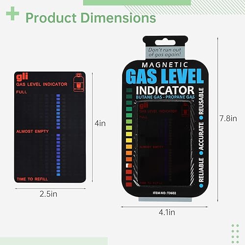 Miniatura 5 de Homaisson 4 indicadores magnéticos de nivel de gas, indicadores de nivel de combustible de propano reutilizables, medidor de tanque de gas propano,