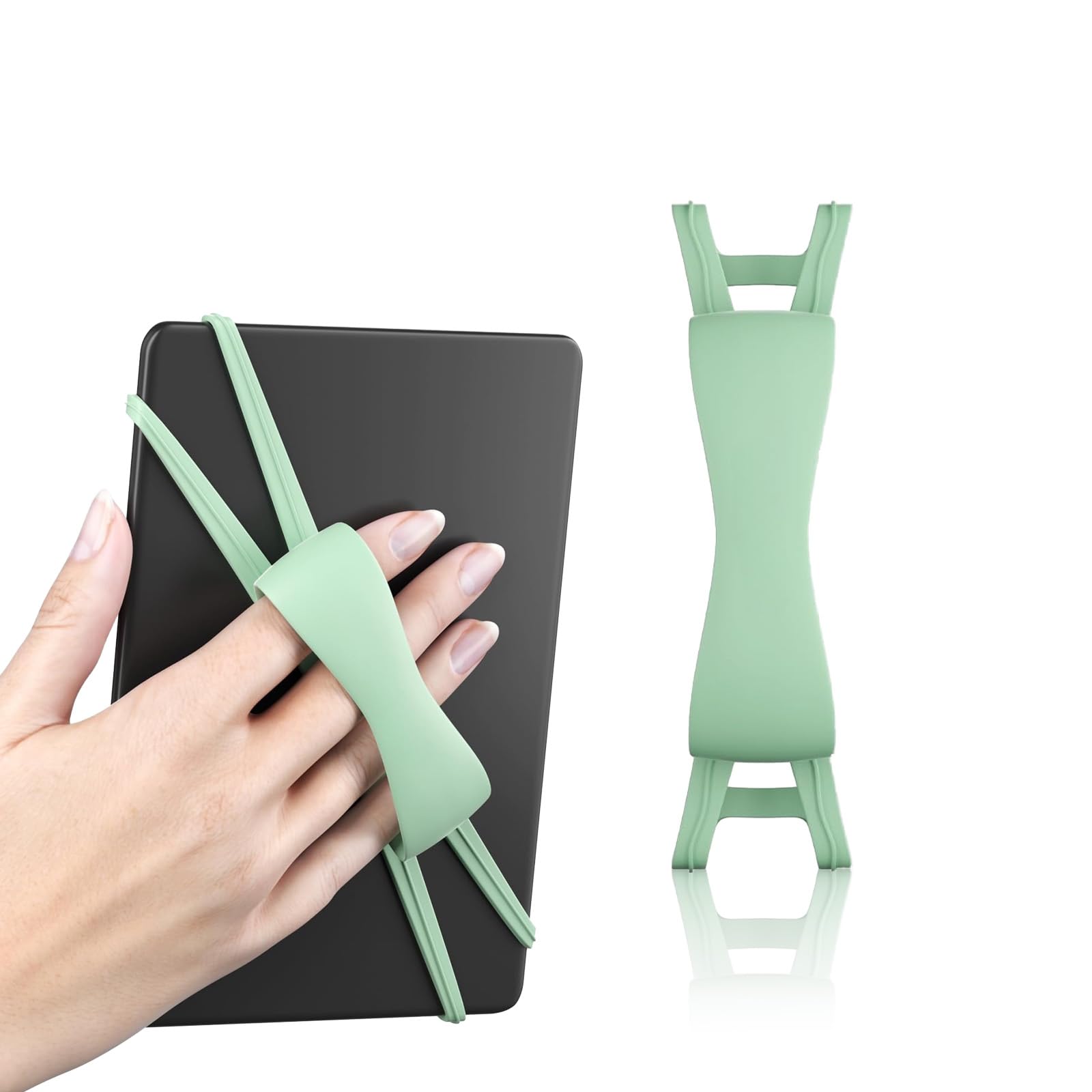 Wygodny uchwyt na pasek do tabletów i czytników e-booków (4,7-8 cala), bezpieczny i lekki uchwyt do czytania za pomocą jednego ręki, kompatybilny z Kindle, Paperwhite, Oasis, smartfonami