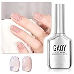 GAOY Jelly Nude Gel Nail Polish, 16ml Sheer Translucent Soak Off Gel Polish, UV Light Cure for Nail Art DIY, 1524 Milk Tea