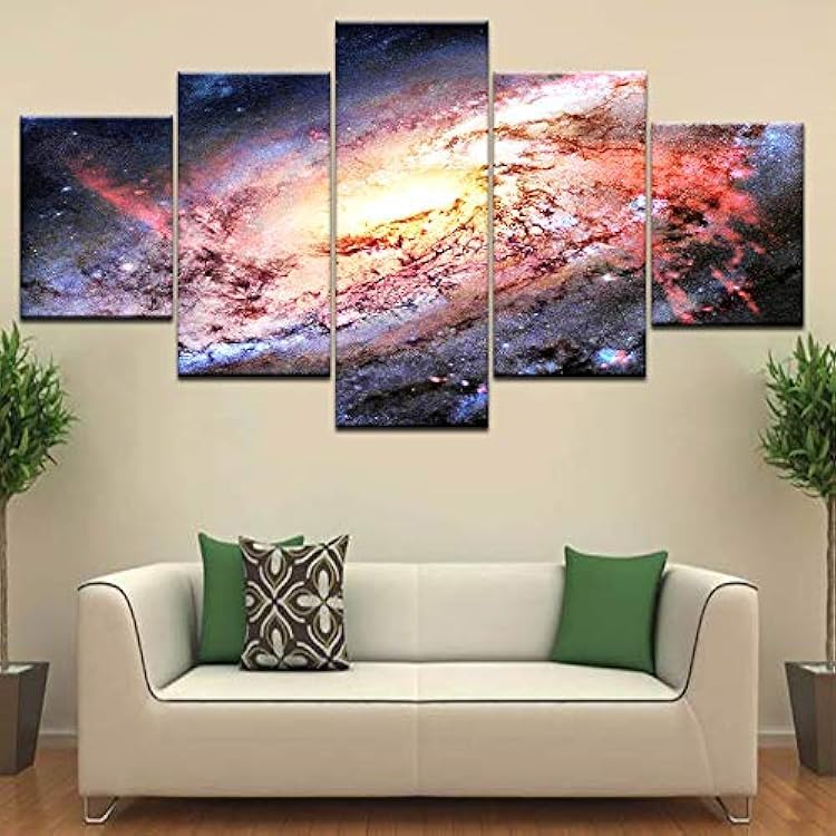 RAPSANI 5 piezas de arte de pared Universo impresión de lienzo de pared arte pintura,impresión en lienzo 5 piezas,cuadro sobre lienzo 5 piezas,cuadro en lienzo impresión de 5 piezas 150x80cm