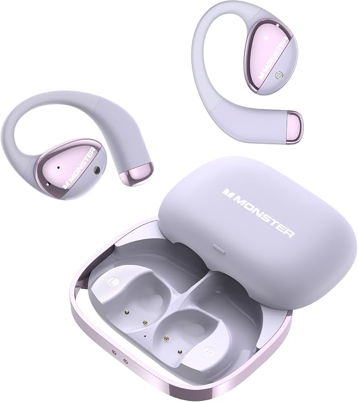 Open Ear AC520 Headphones, Bluetooth 6.0 Wireless Earbuds with HiFi Sound, Open Ear Earbuds with 24H Playtime, Unique Handbag Design, ENC Clear Call, IPX6 Resistance（Purple）