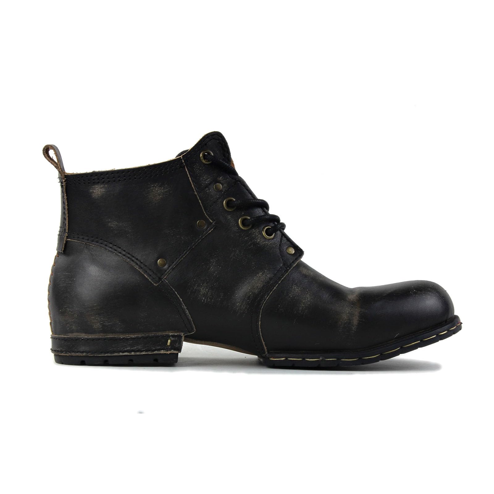 Vintage Distressed Braun Chukka-Stiefel für Männer Schnürstiefel Motorrad Casual Leder Kleid Stiefelette für Männer Mode 6015-1-C-R