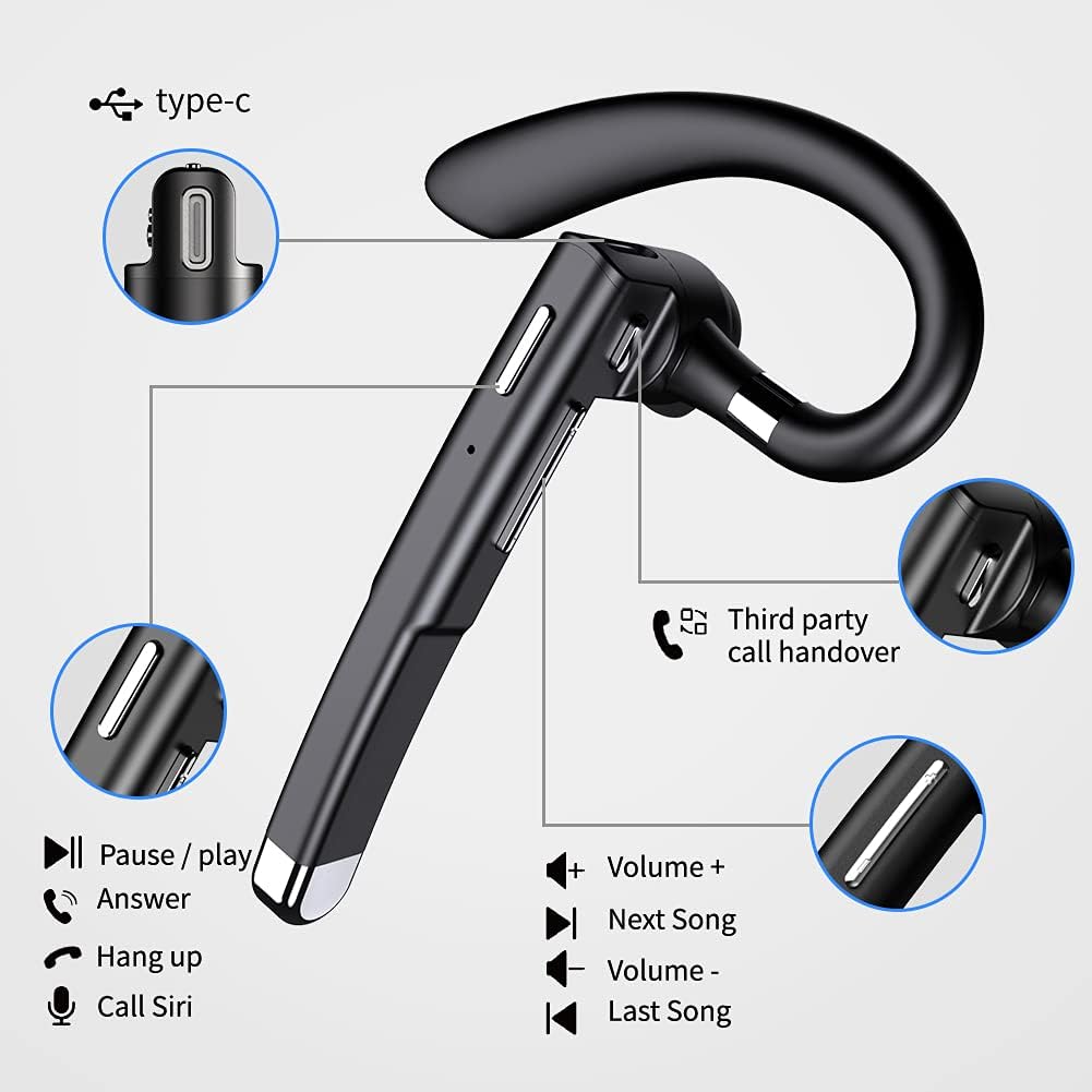 Auricolari Bluetooth 5.1, Cuffie Bluetooth Con Mic HD, 40 Ore di  Riproduzione Cuffie In-Ear, 180H in Standby Auricolari Wireless, Display  LED, CVC8.0, Cuffie di Aggiornamento Guida/Business/Ufficio : Amazon.it:  Elettronica