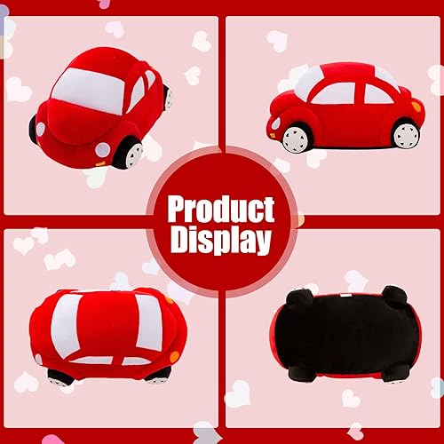 Miniatura 3 de Almohada roja de peluche en forma de coche con forma de juguete lindo regalo para niños, 11.8 pulgadas